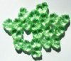 20 11x13mm Transparent Light Green Glass Fan Leaf Beads